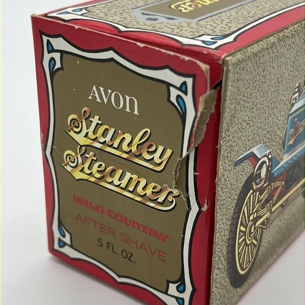 AVON STANLEY STEAMER WILD COUNTRY AFTER SHAVE DECANTER VINTAGE IN BOX